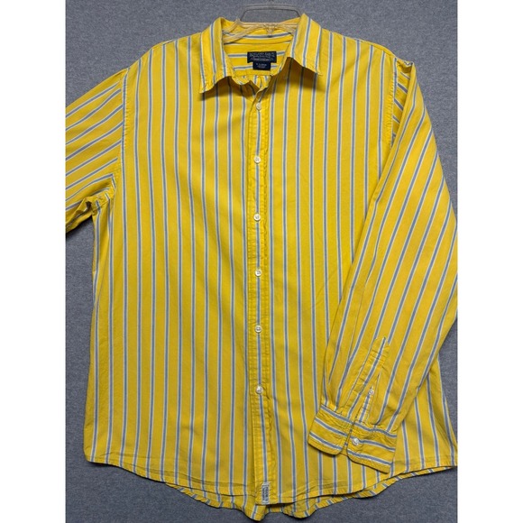 Ralph Lauren Jeans Co Other - Ralph Lauren Jeans Co Mens XL Yellow Blue Striped Long‎ Sleeve Button Down Shirt
